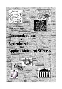 Communications Agricultural Applied Biological ...