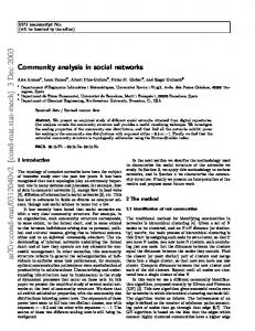 Community analysis in social networks