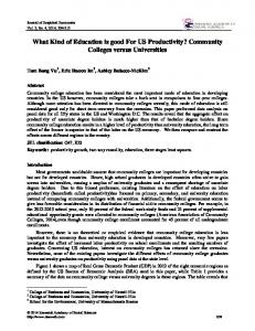 Community Colleges versus Universities