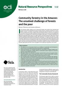 Community Forestry in the Amazon