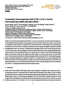 Community Intercomparison Suite (CIS) v1.3.2: A tool for ...