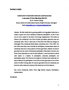 COMMUNITY PARTICIPATION ON CAMPUS ... - University of Calcutta