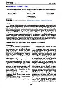 Community Structure of Benthic Algae in a Lotic ...