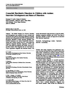 Comorbid Psychiatric Disorders in Children with Autism - CiteSeerX