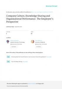 Company Culture, Knowledge Sharing and