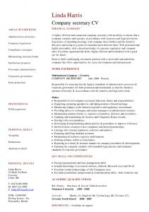 Company secretary CV template - Dayjob