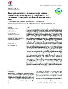 Comparative analysis of fatigue resistance, fracture strength ... - JCRI