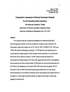 Comparative Assessment of Density Functional ... - Comp Chem