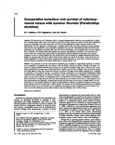 Comparative behavior and survival of hatchery reared versus - CMAST