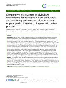 Comparative effectiveness of silvicultural interventions for increasing ...