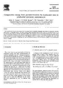 Comparative energy level parametrizations for ... - Science Direct