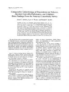 Comparative Epidemiology of Dependence on Tobacco, Alcohol