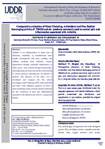 Comparative evaluation of Metal Chelating, Antioxidant and Free ...