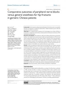 comparative outcomes of peripheral nerve blocks ... - BioMedSearch