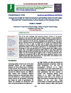 Comparative Study for Seed Germination and Seedling Initial Growth ...