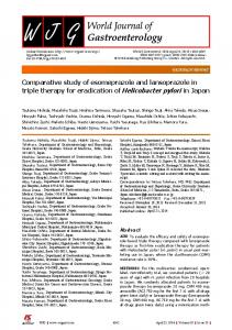 Comparative study of esomeprazole and lansoprazole in triple therapy ...