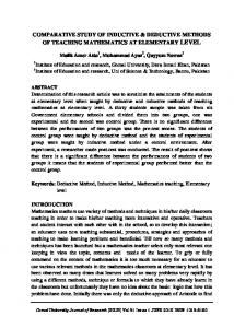 comparative study of inductive & deductive ... - Gomal University