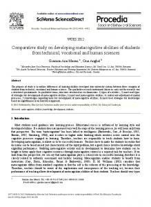 Comparative study on developing metacognitive ...