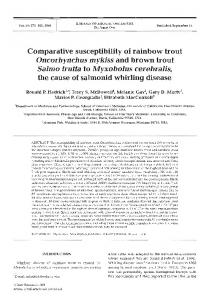 Comparative susceptibility of rainbow trout ... - Inter Research