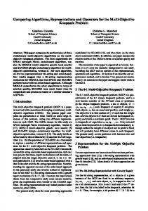 Comparing Algorithms, Representations and Operators for ... - CiteSeerX