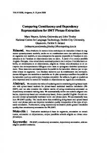 Comparing Constituency and Dependency Representations for SMT ...