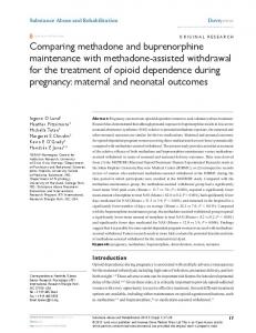 comparing methadone and buprenorphine ...