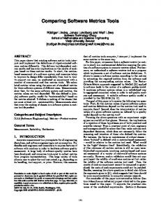 Comparing Software Metrics Tools - CiteSeerX