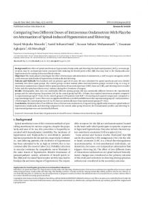 Comparing Two Different Doses of Intravenous Ondansetron With