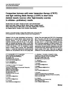 Comparison between cold water immersion therapy - Performance