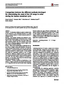 Comparison between the different methods developed for determining ...