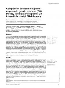 Comparison between the growth response to growth hormone (GH ...