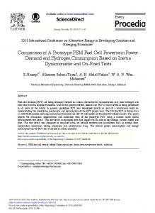 Comparison of A Prototype PEM Fuel Cell Powertrain Power Demand ...