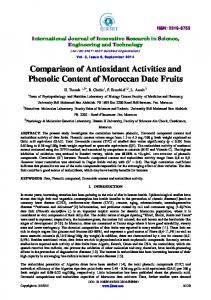 Comparison of Antioxidant Activities and Phenolic Content of ... - ijirset