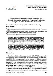 Comparison of Artificial Neural Networks and Logistic Regression ...