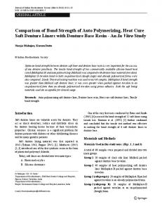 Comparison of bond strength of auto polymerizing, heat cure soft ...