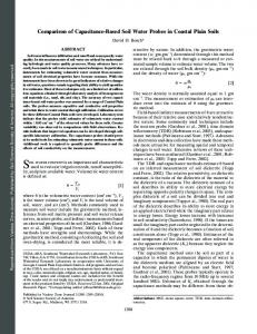 Comparison of Capacitance-Based Soil Water Probes in Coastal Plain ...