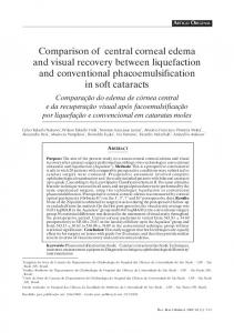 Comparison of central corneal edema and visual recovery ... - SciELO