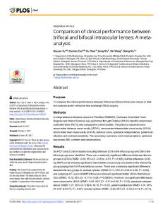 Comparison of clinical performance between trifocal and ... - PLOS