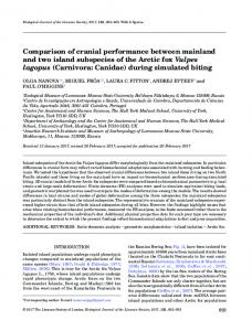 Comparison of cranial performance between mainland and two island ...