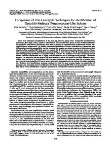 Comparison of Five Genotypic Techniques for ... - Semantic Scholar