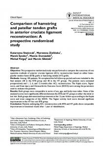 Comparison of hamstring and patellar tendon grafts in anterior ...