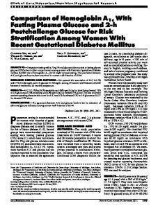 Comparison of Hemoglobin A1c With Fasting Plasma ... - Diabetes Care