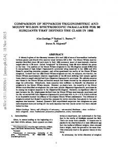 Comparison of Hipparcos Trigonometric and Mount Wilson ...