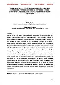 comparison of intensive and non-intensive english courses and their ...