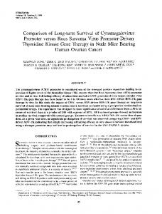 Comparison of Long-term Survival of Cytomegalovirus Promoter ...