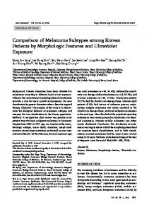 Comparison of Melanoma Subtypes among