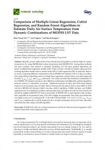 Comparison of Multiple Linear Regression, Cubist Regression ... - MDPI