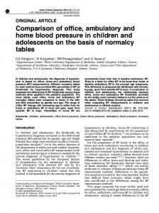 Comparison of office, ambulatory and home blood pressure in ... - Nature