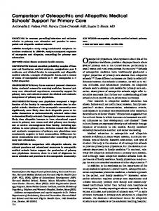 Comparison of Osteopathic and Allopathic Medical Schools' Support ...