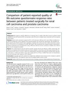 Comparison of patient-reported quality of life outcome questionnaire ...